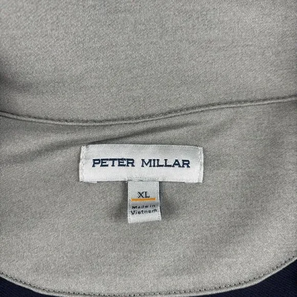 Peter Millar Perth Performance 1/4 Zip Pullover Navy Mens XL Golf Stretch Logo - Picture 8 of 11
